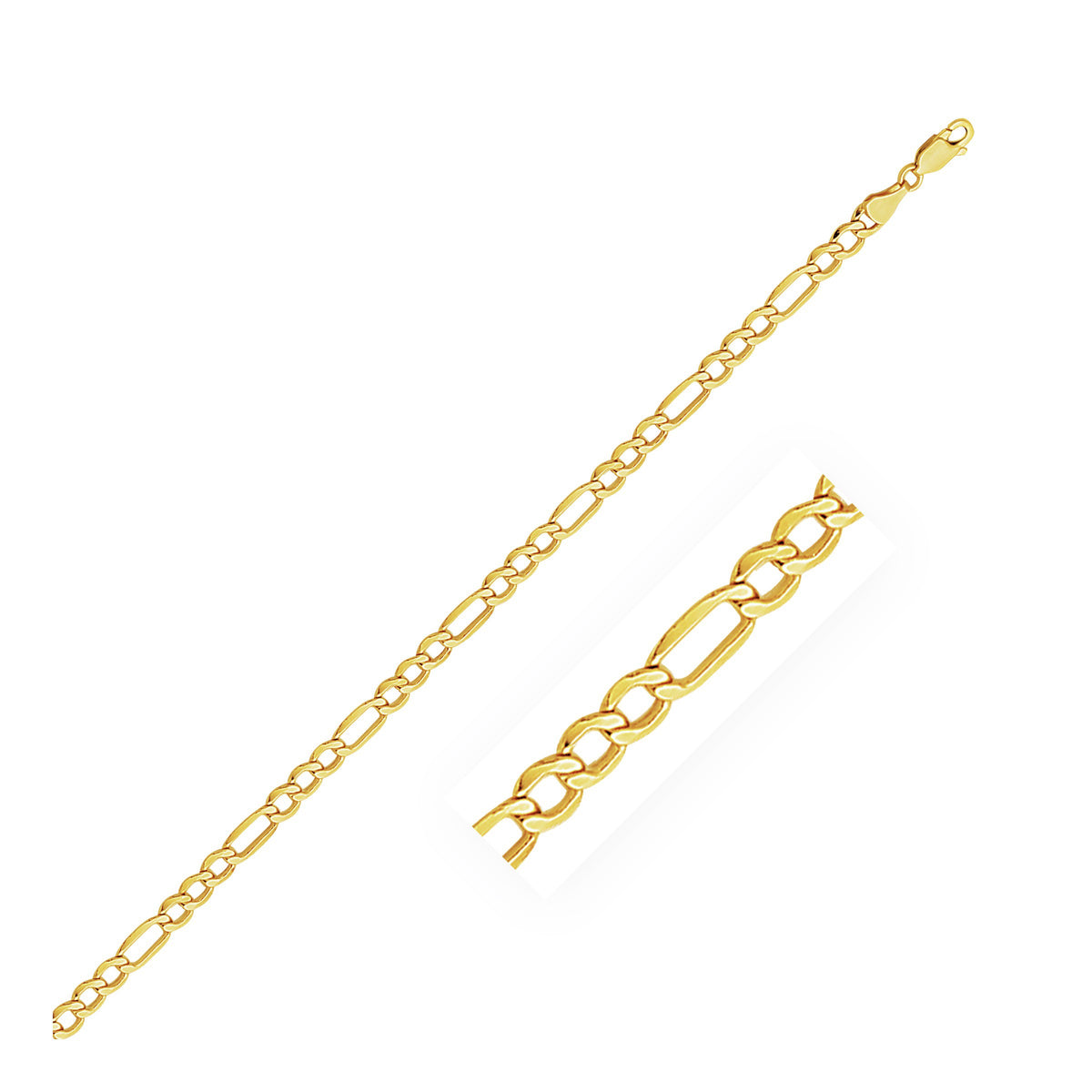 10K Yellow Gold Lite Figaro Chain (4.70 mm)