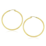 14K Yellow Gold Polished Hoop Earrings (2 x 40 mm)