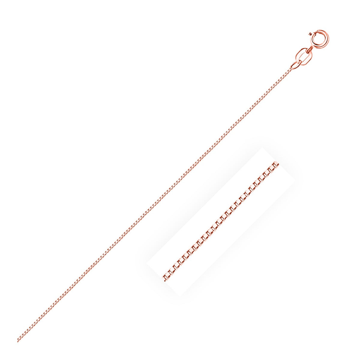14K Rose Gold Classic Box Chain 0.60 mm