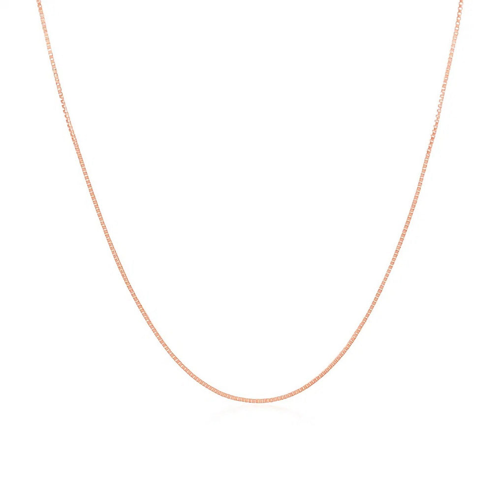 14K Rose Gold Classic Box Chain 0.60 mm