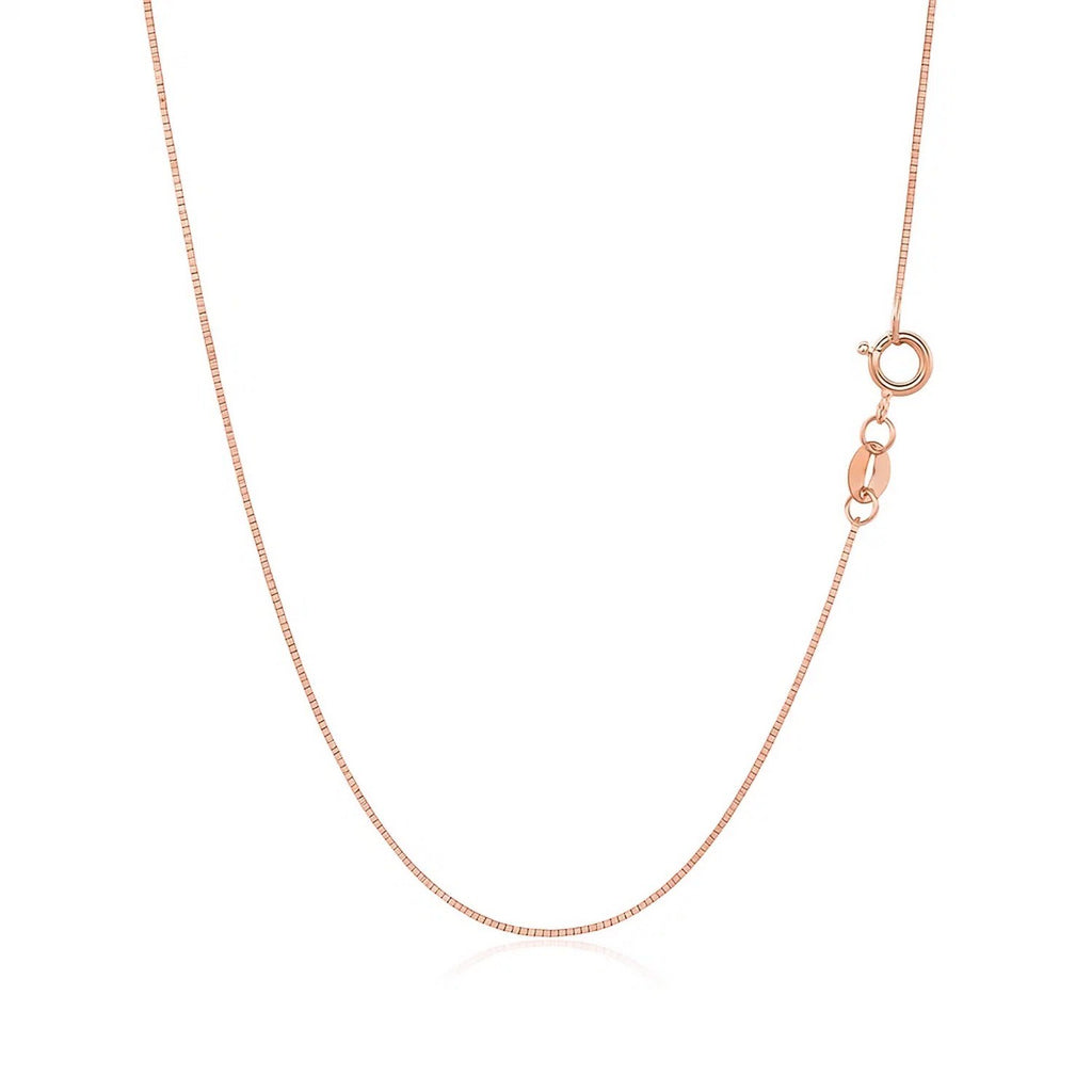 14K Rose Gold Classic Box Chain 0.60 mm