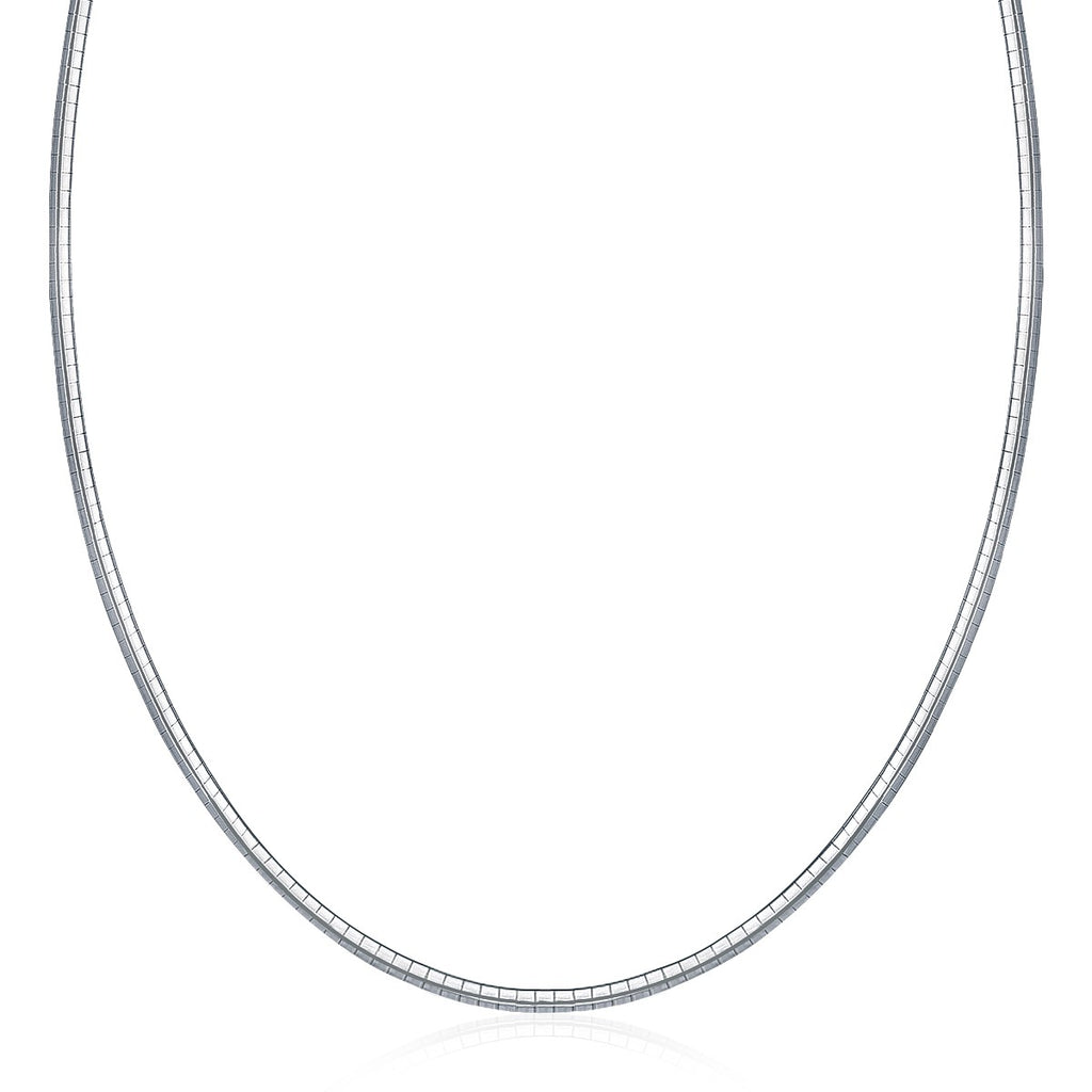 Sterling Silver Classic Omega Chain Necklace (3.0 mm)
