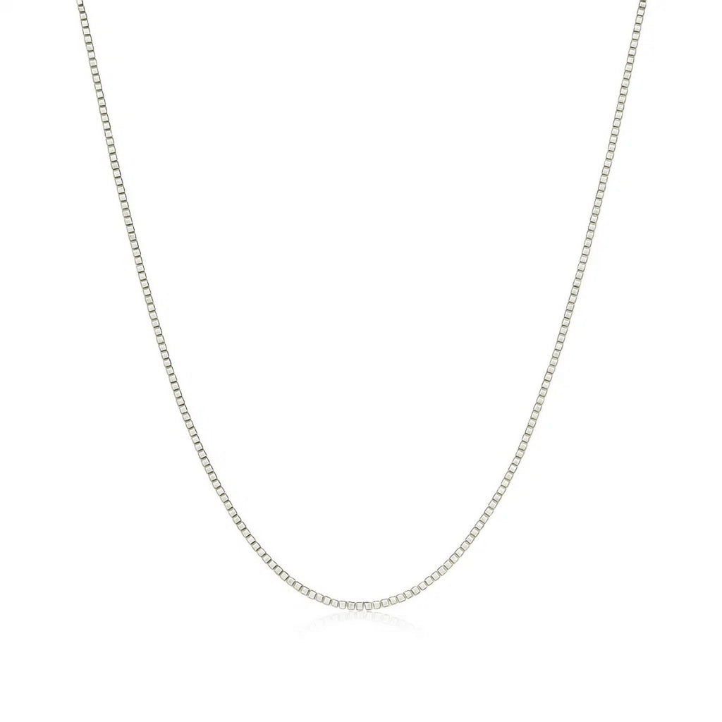 14K White Gold Classic Box Chain (0.45 mm)