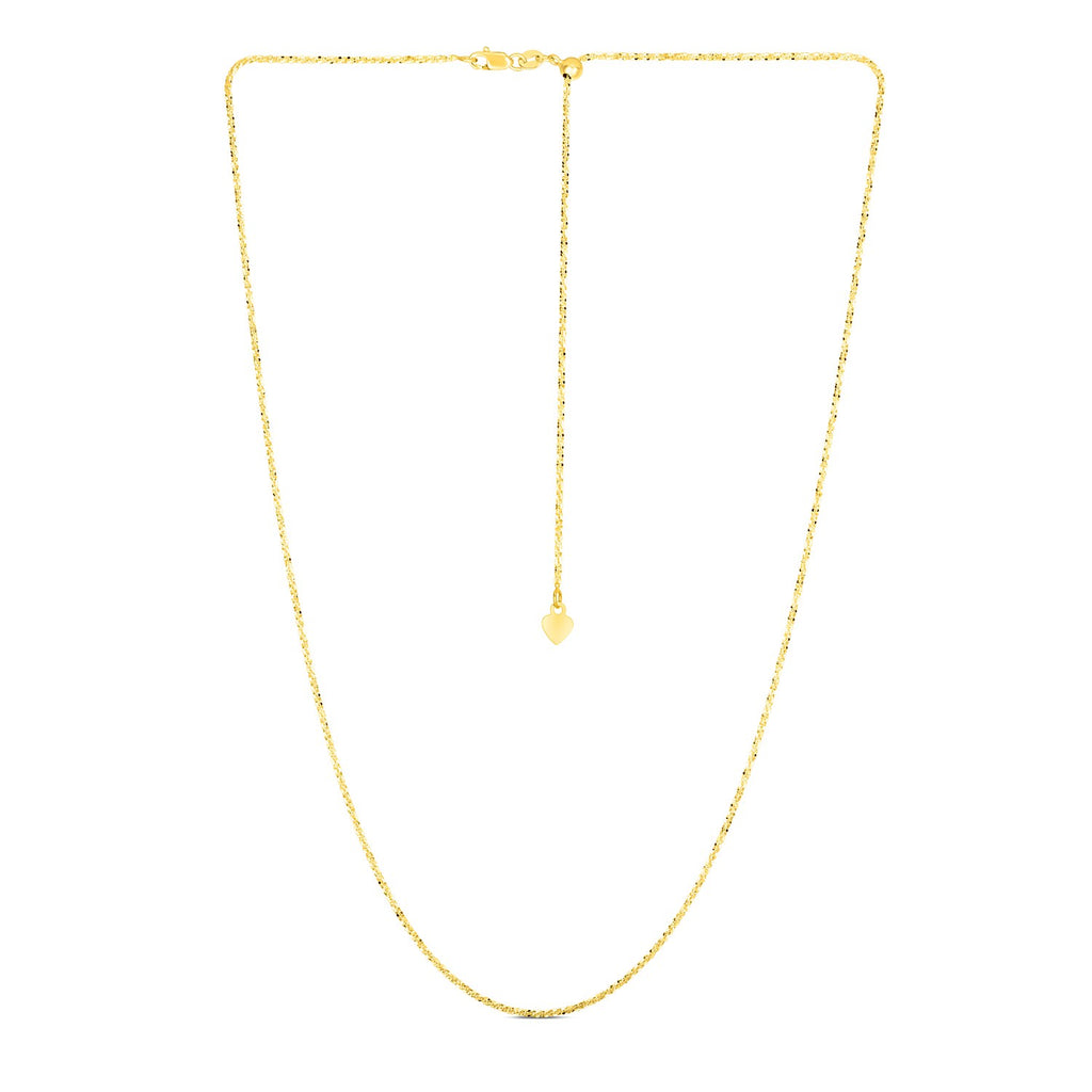 14K Yellow Gold Adjustable Sparkle Chain (1.20 mm)