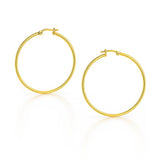 14K Yellow Gold Polished Hoop Earrings (3 x 25 mm)