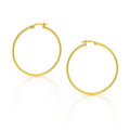 14K Yellow Gold Polished Hoop Earrings (3 x 25 mm)
