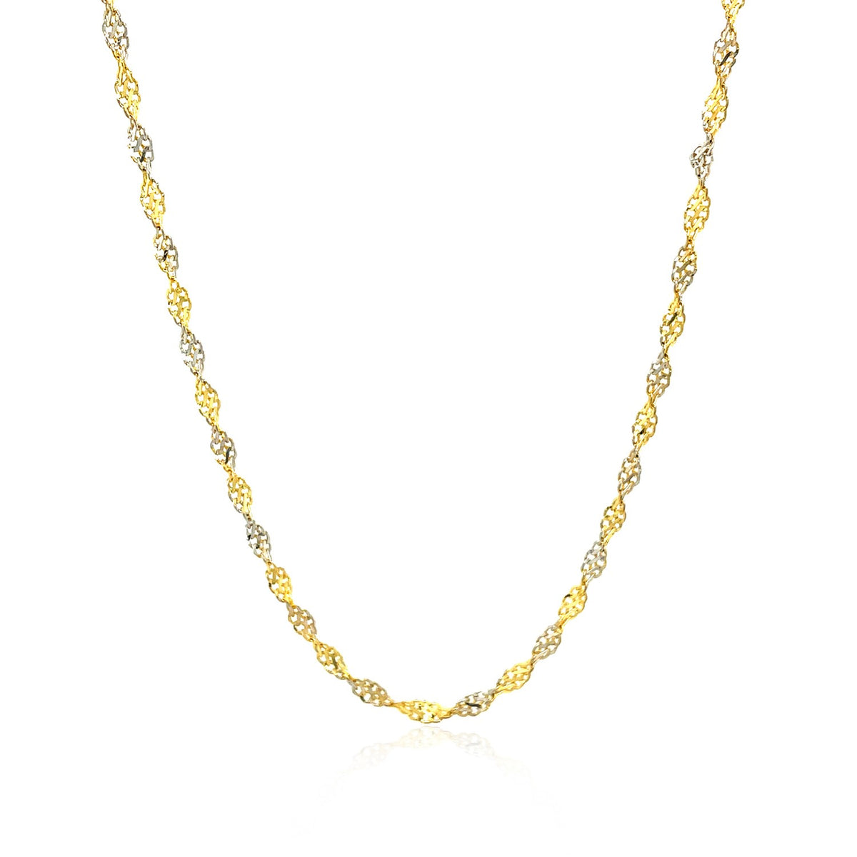 14K Two-Tone Gold Singapore Chain (2.50 mm)