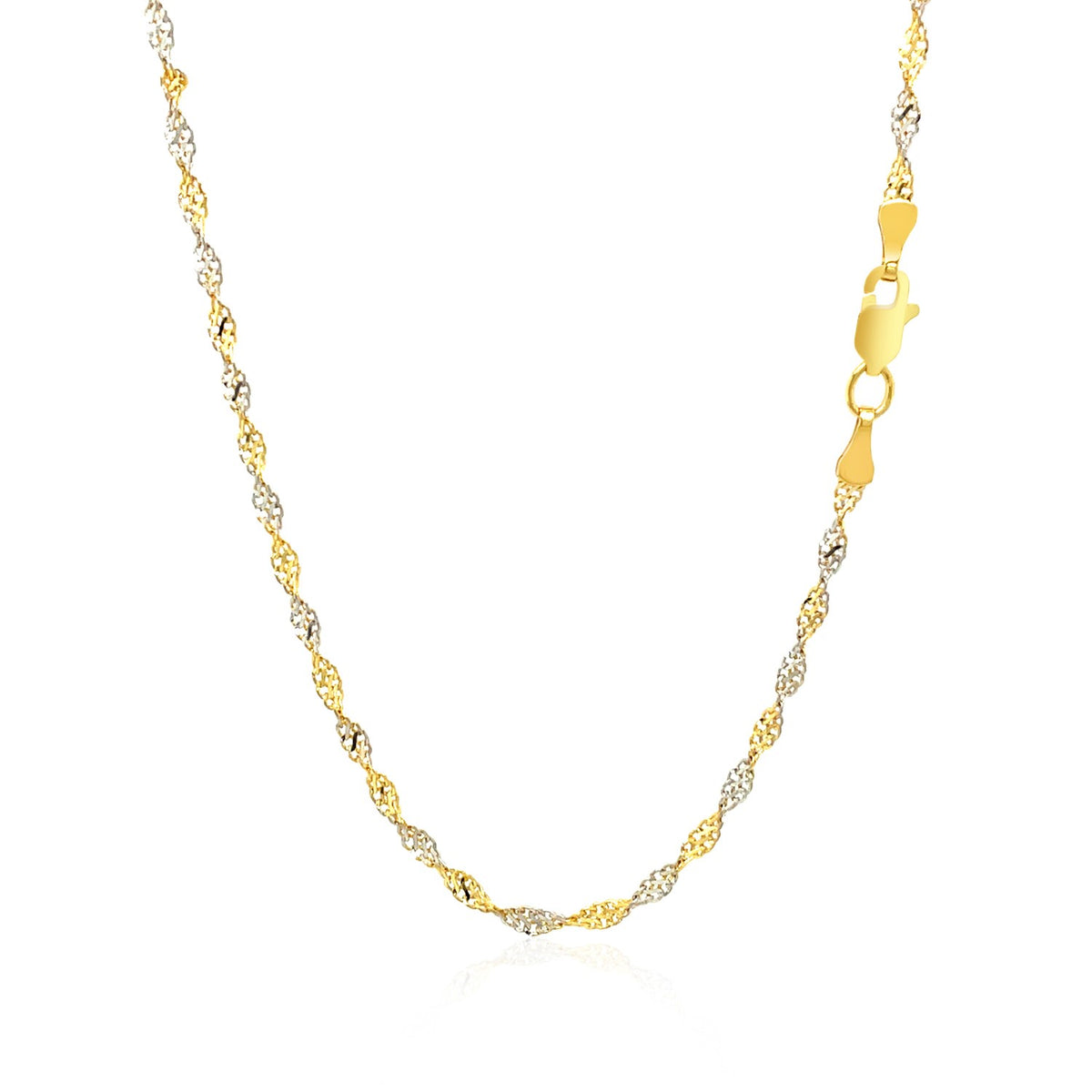 14K Two-Tone Gold Singapore Chain (2.50 mm)