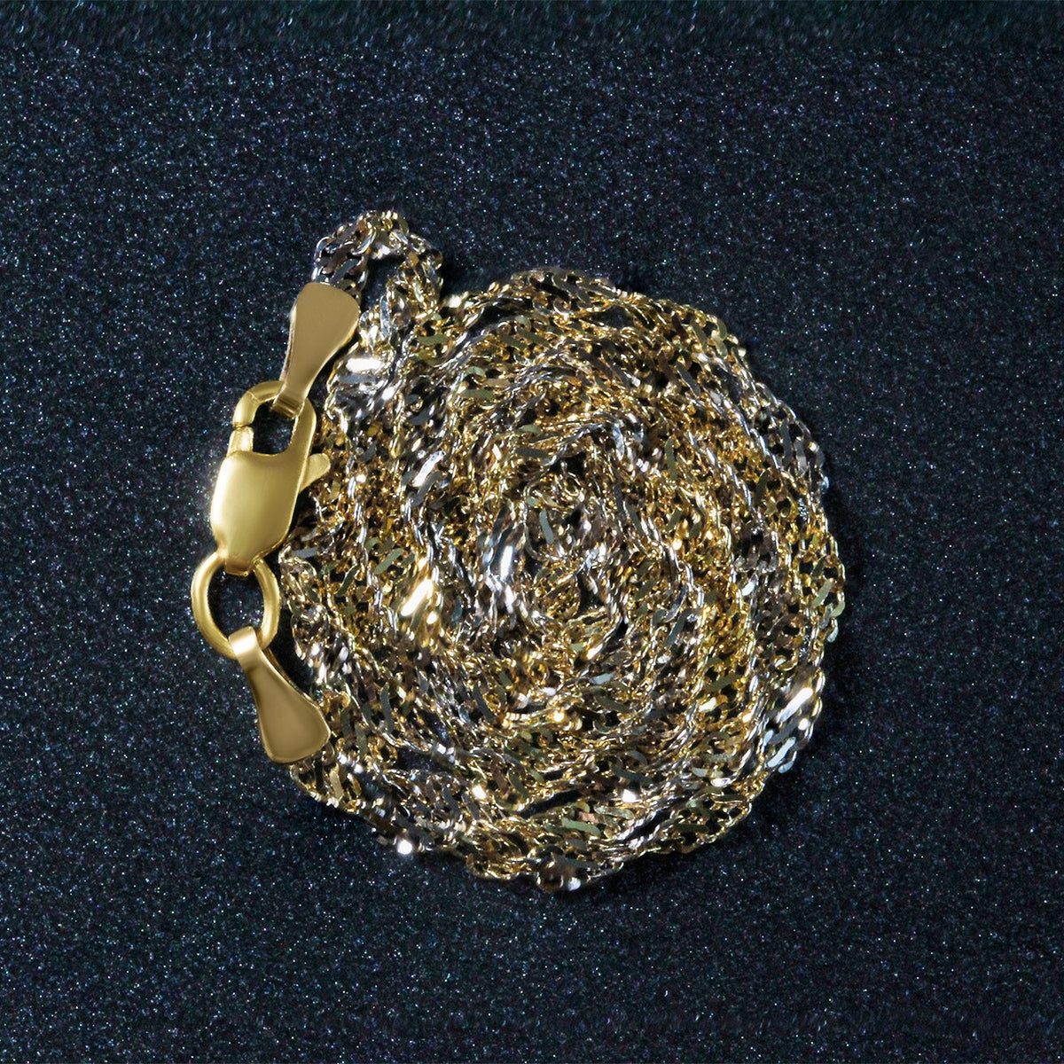 14K Two-Tone Gold Singapore Chain (2.50 mm)