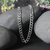 14k White Gold Solid Curb Chain (5.70 mm)