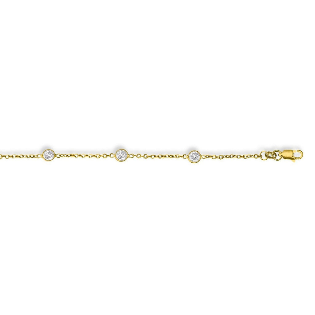 14k Yellow Gold CZ By the Yard Long Links
