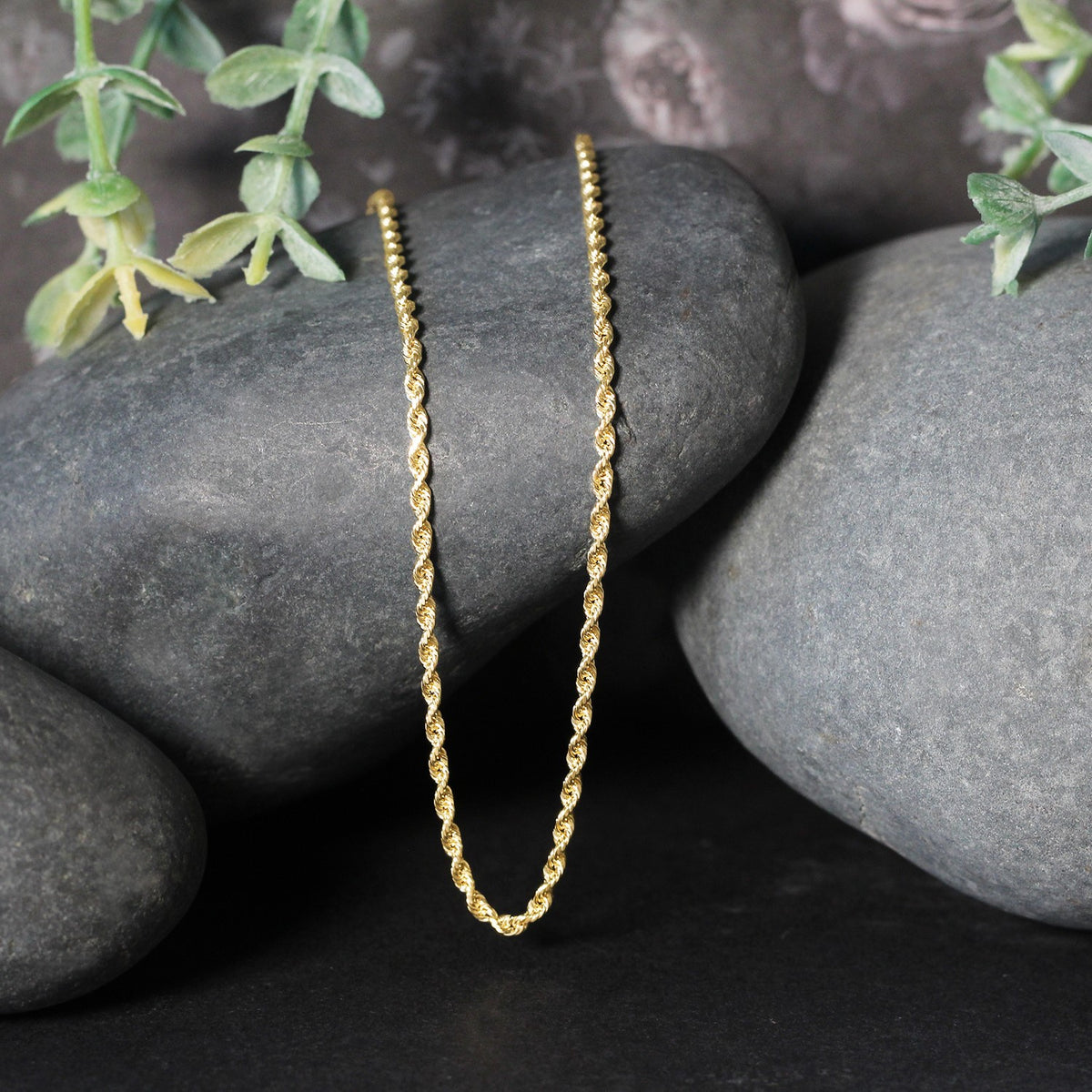10k Yellow Gold Solid Diamond Cut Rope Chain (2.00 mm)