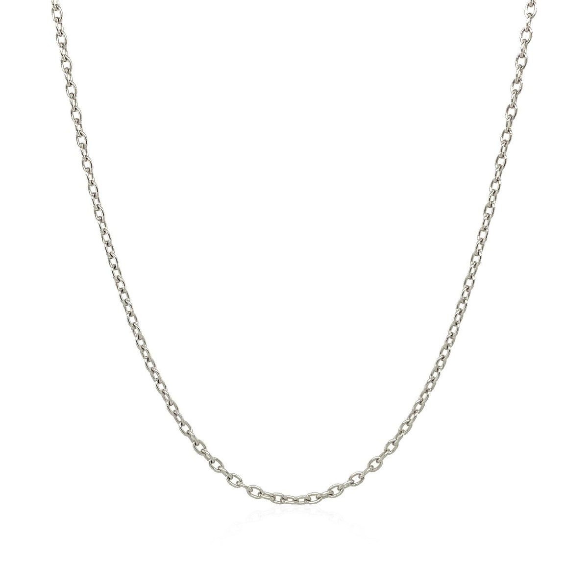 14k White Gold Oval Cable Link Chain (1.50 mm)