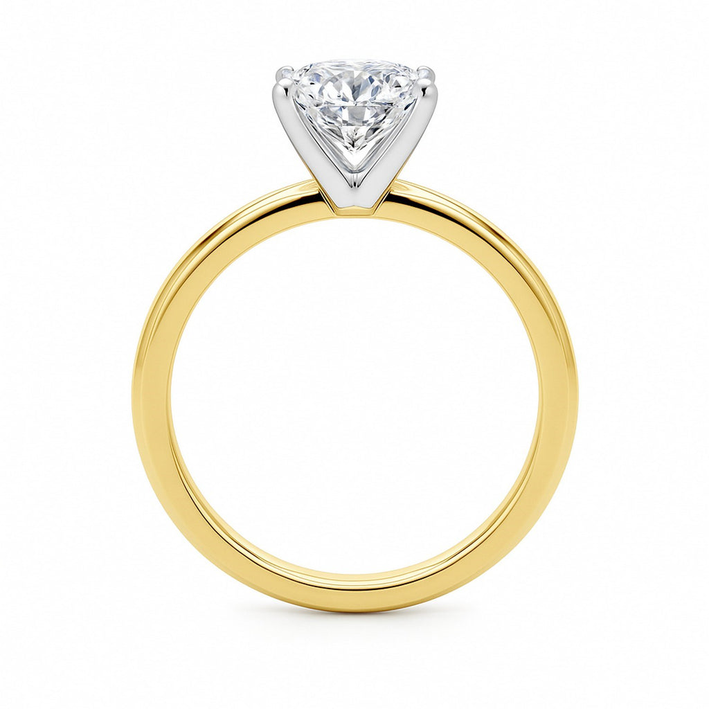 1.50Ct Cushion Lab Grown IGI G/VS1 Diamond Ring in 10K Yellow Gold