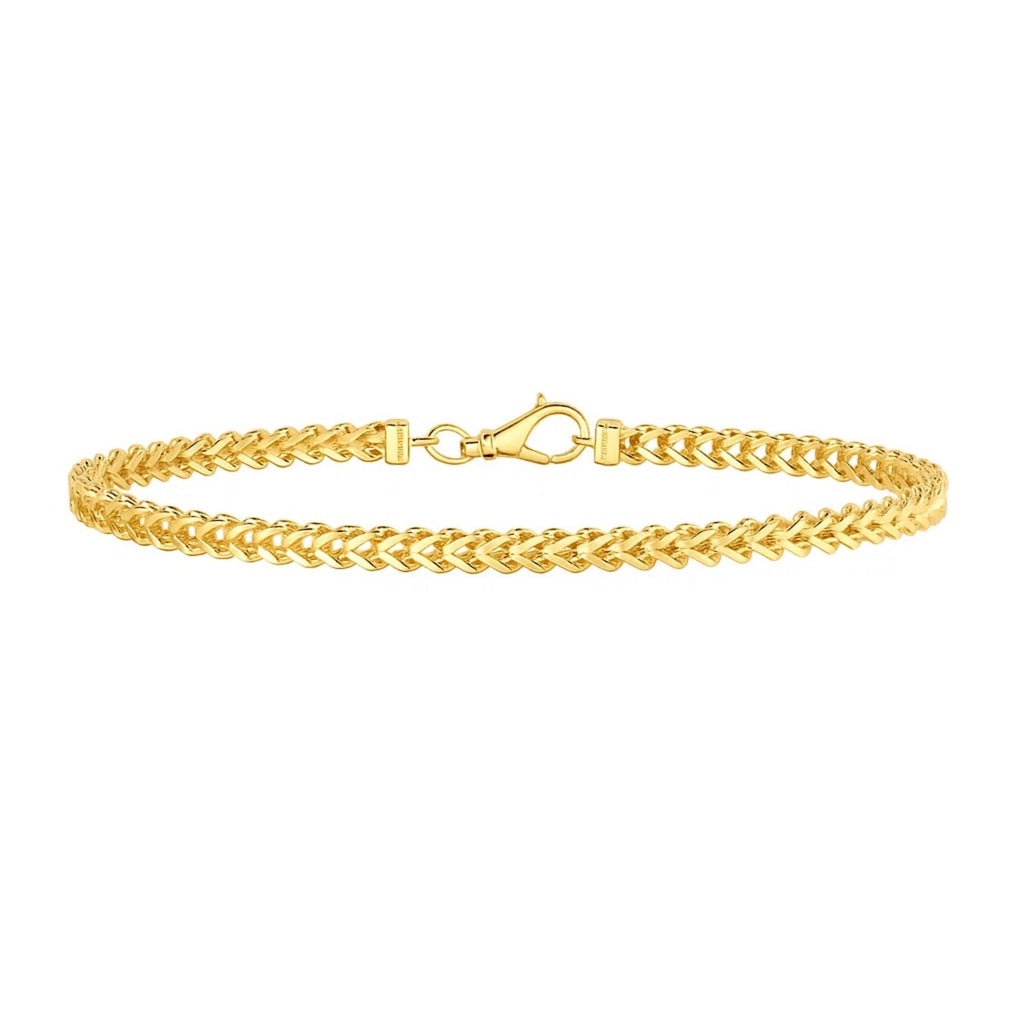 14k Yellow Gold Square Franco Bracelet  (4.40 mm)