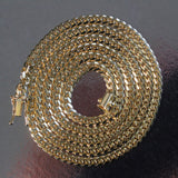 4.0mm 14k Yellow Gold Classic Solid Miami Cuban Chain