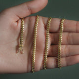 4.0mm 14k Yellow Gold Classic Solid Miami Cuban Chain