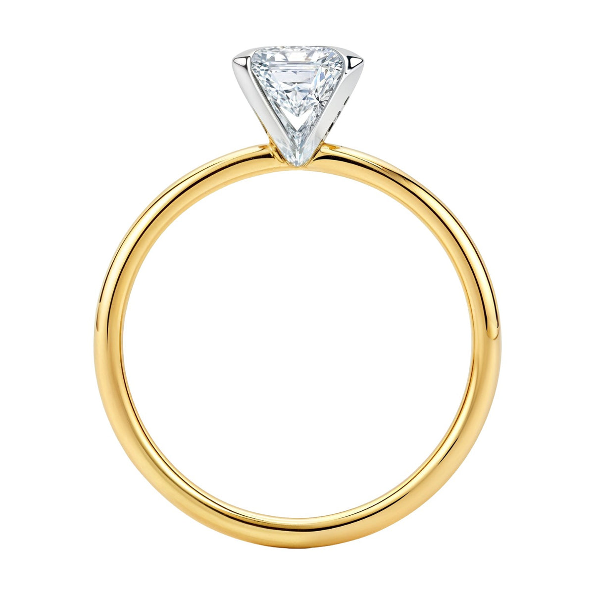 2 Carat Emerald Lab Grown IGI G/VS1 Diamond Solitaire Ring in 14K Yellow Gold