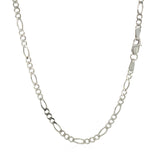 14k White Gold Solid Figaro Chain (2.60 mm)