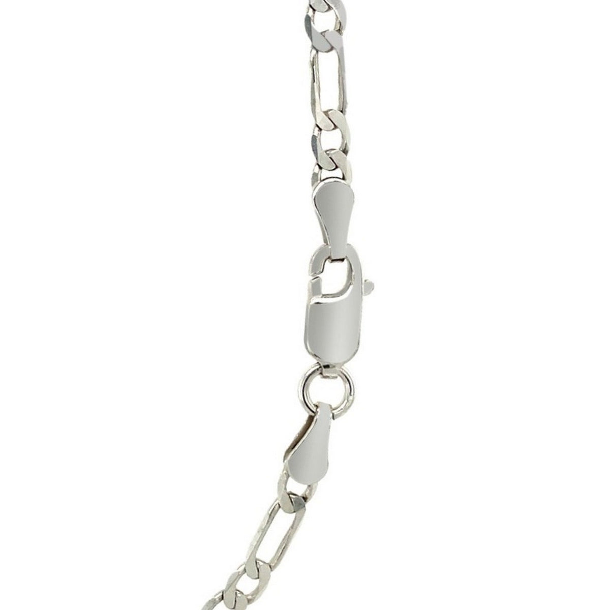 14k White Gold Solid Figaro Chain (2.60 mm)