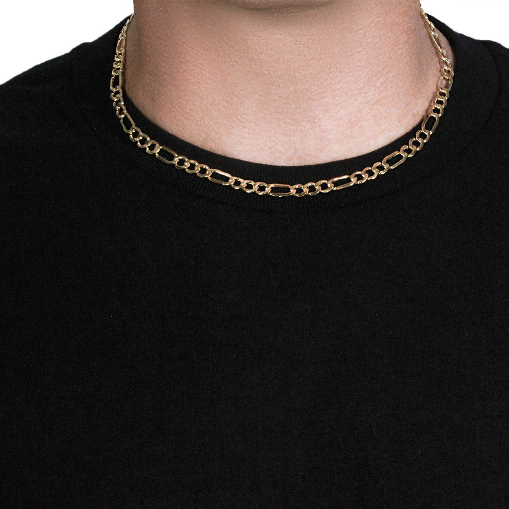 10k Yellow Gold Lite Figaro Chain (6.60 mm)