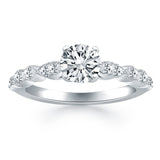 14k White Gold Fancy Shaped Diamond Engagement Ring