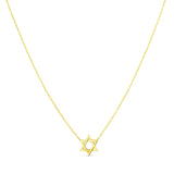 14k Yellow Gold Star of David Necklace