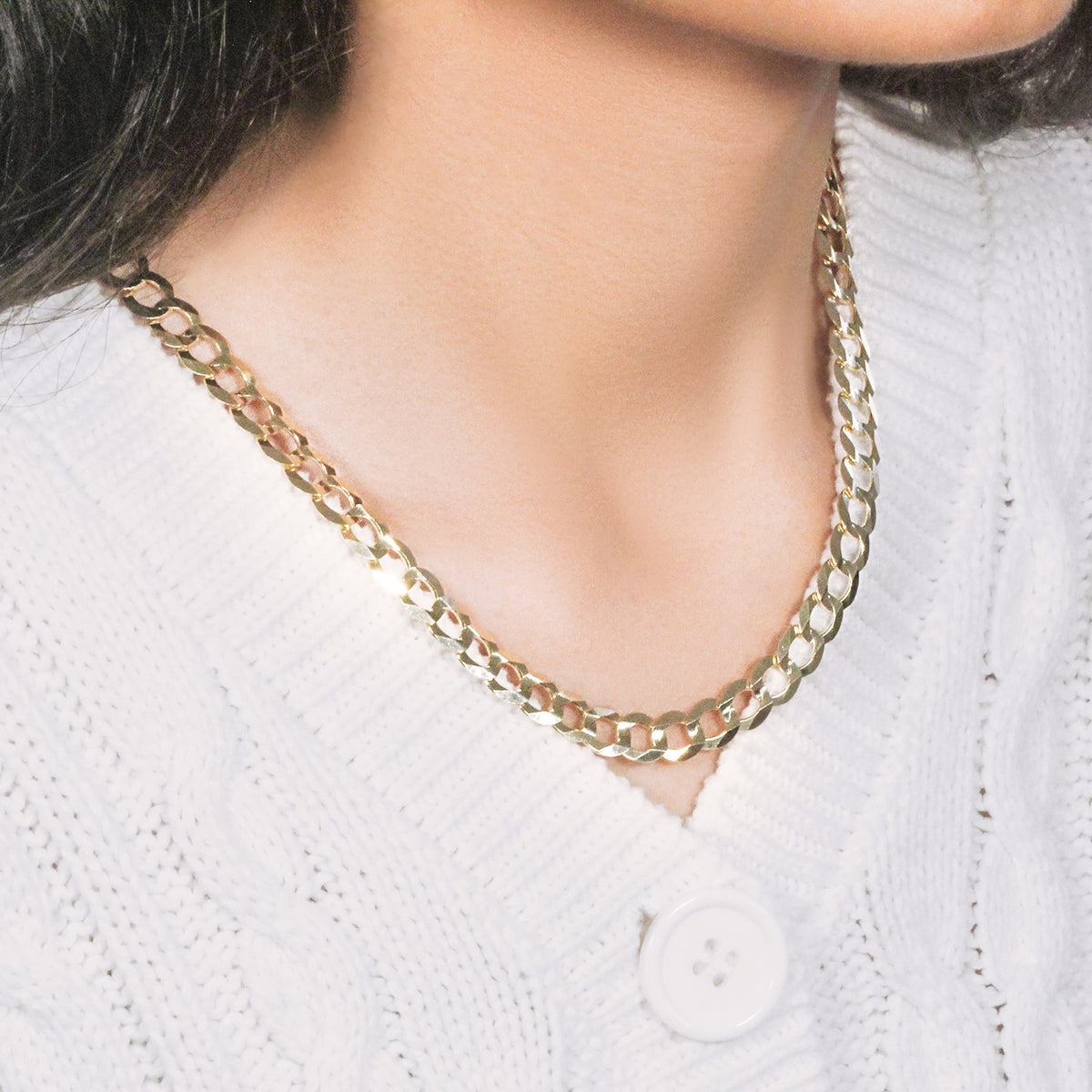 8.2mm 10k Yellow Gold Curb Chain (8.20 mm)