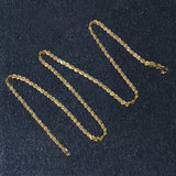 14k Yellow Gold Solid Diamond Cut Rope Chain (2.50 mm)