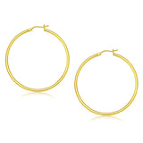 14k Yellow Gold Polished Hoop Earrings (2x45mm)