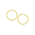 14k Yellow Gold Polished Hoop Earrings (3x20mm)