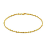 14k Yellow Gold Solid Diamond Cut Rope Bracelet (3.00 mm)