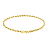 14k Yellow Gold Solid Diamond Cut Rope Bracelet (3.00 mm)