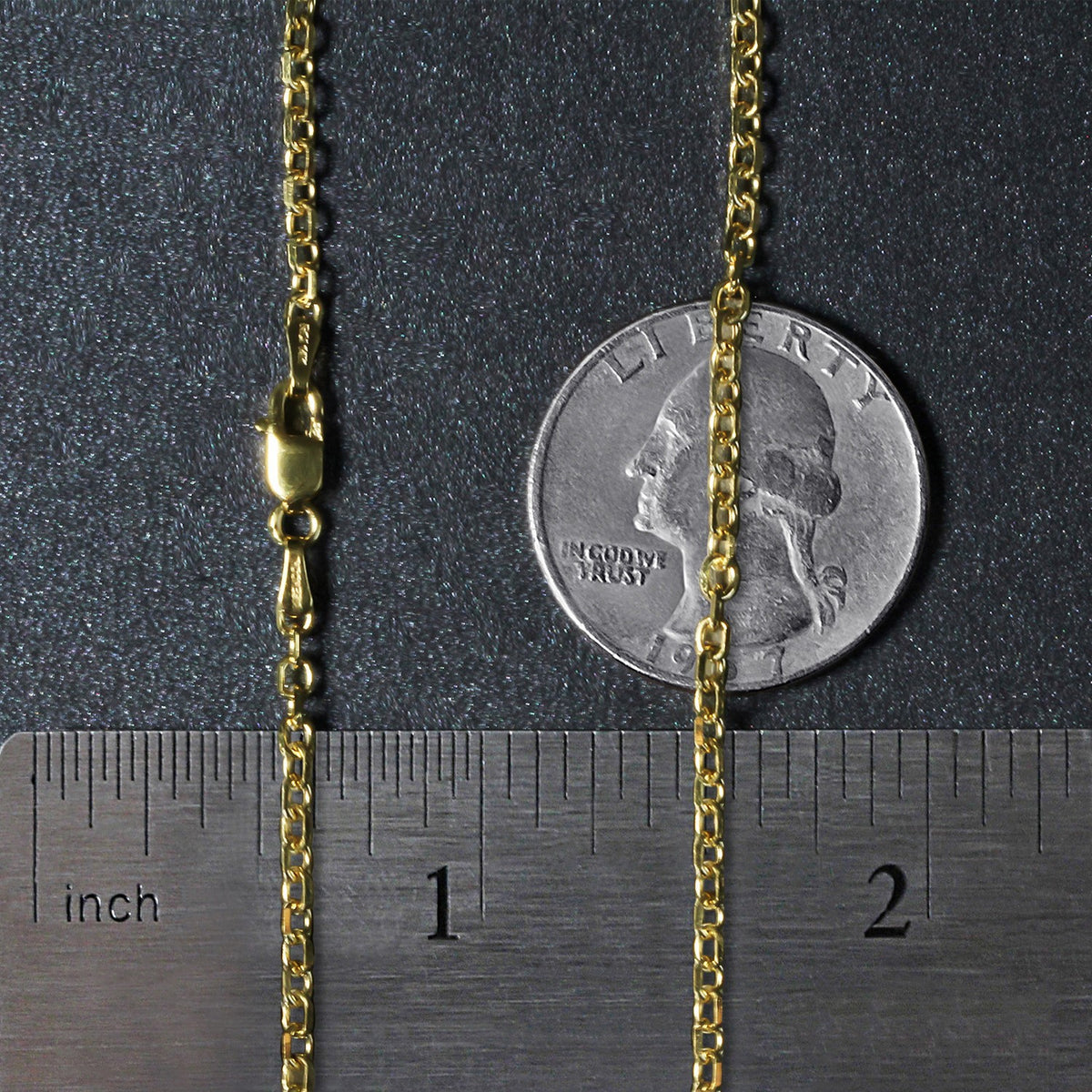14k Yellow Gold Diamond Cut Cable Link Chain (2.20 mm)