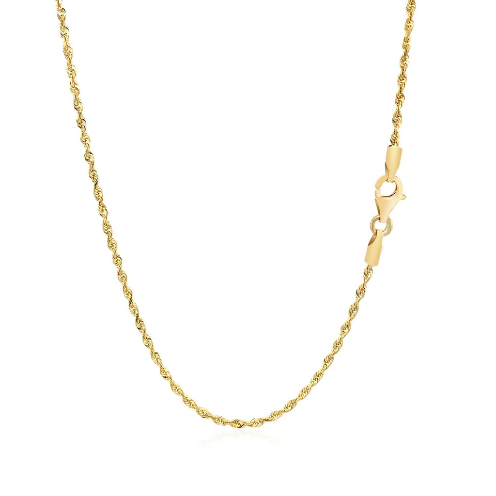 10k Yellow Gold Solid Diamond Cut Rope Chain (1.60 mm)