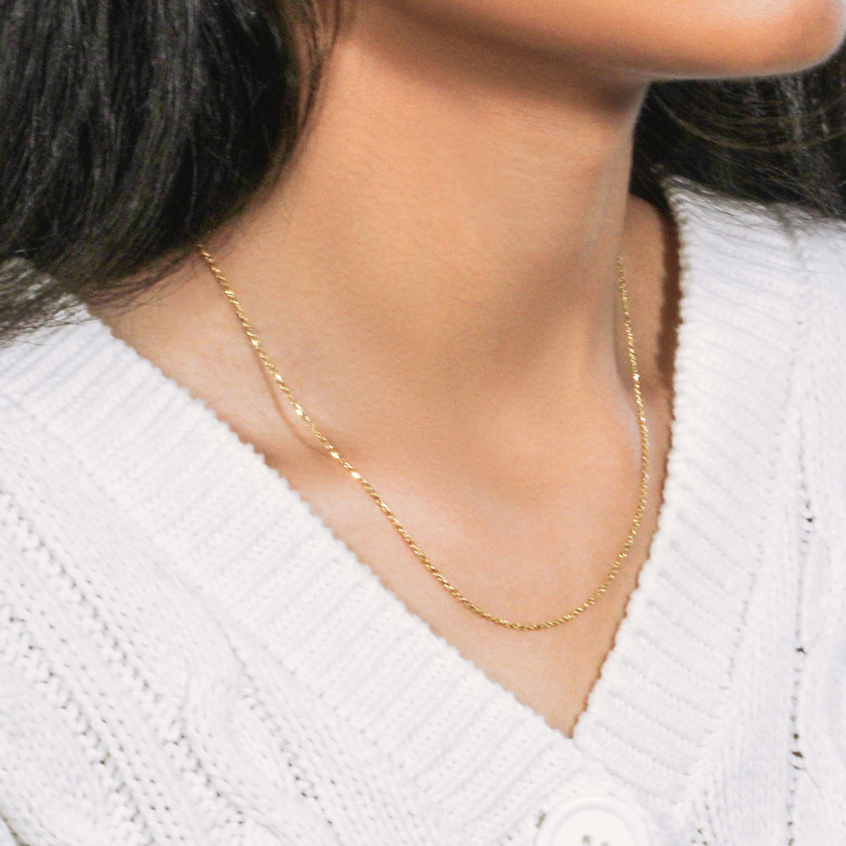 18k Yellow Gold Cable Chain (1.10 mm)