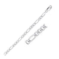 14k White Gold Solid Figaro Chain (4.50 mm)