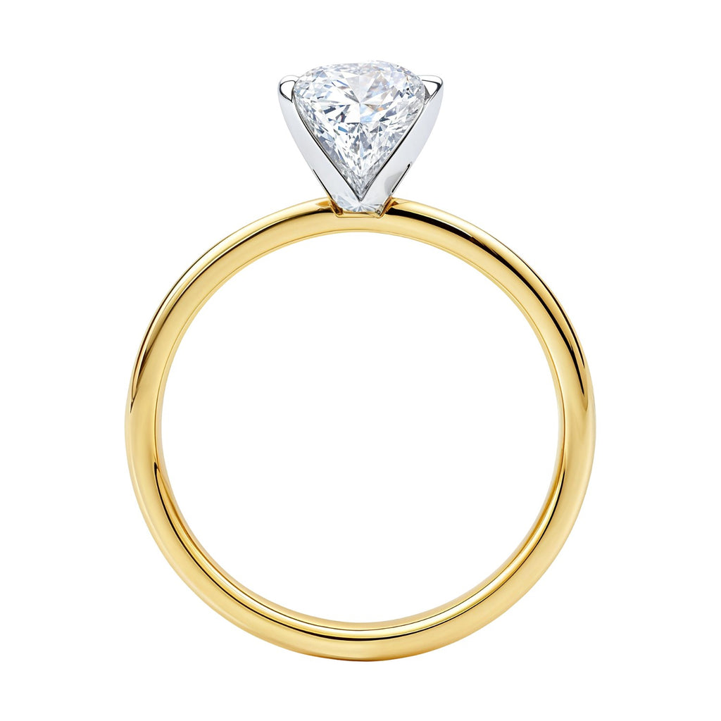 1.50Ct Princess Lab Grown IGI G/VS1 Diamond Ring in 14K Yellow Gold