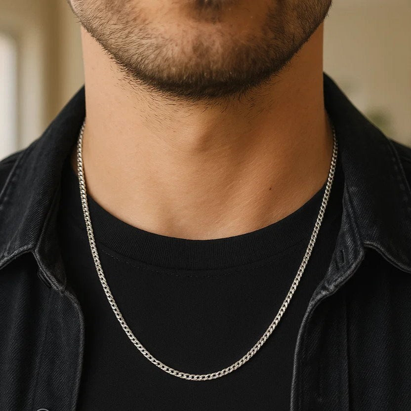 14k White Gold Light Gourmette Chain (2.80 mm)