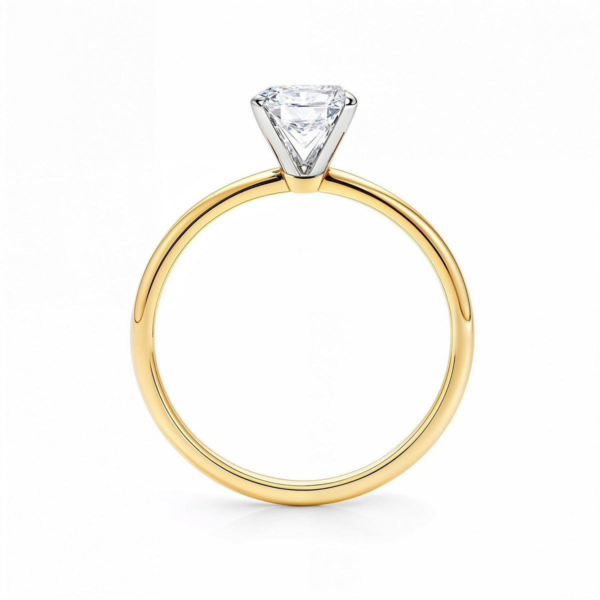 1.50Ct Radiant Lab Grown IGI G/VS1 Diamond Ring in 10K Yellow Gold