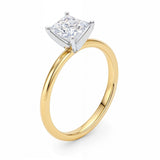 1 Carat Princess Lab Grown IGI G/VS1 Diamond Solitaire Ring in 10K Yellow Gold