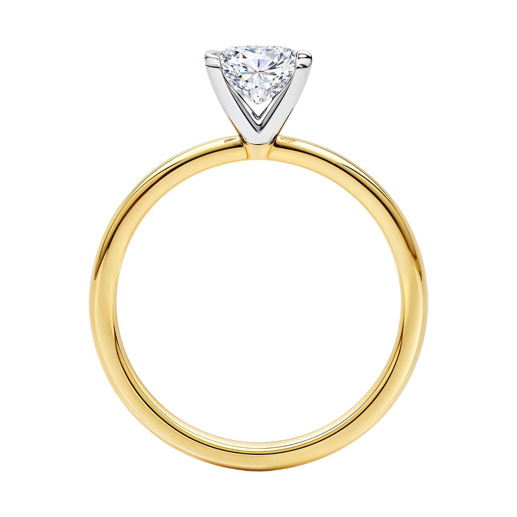 1 Carat Princess Lab Grown IGI G/VS1 Diamond Solitaire Ring in 10K Yellow Gold