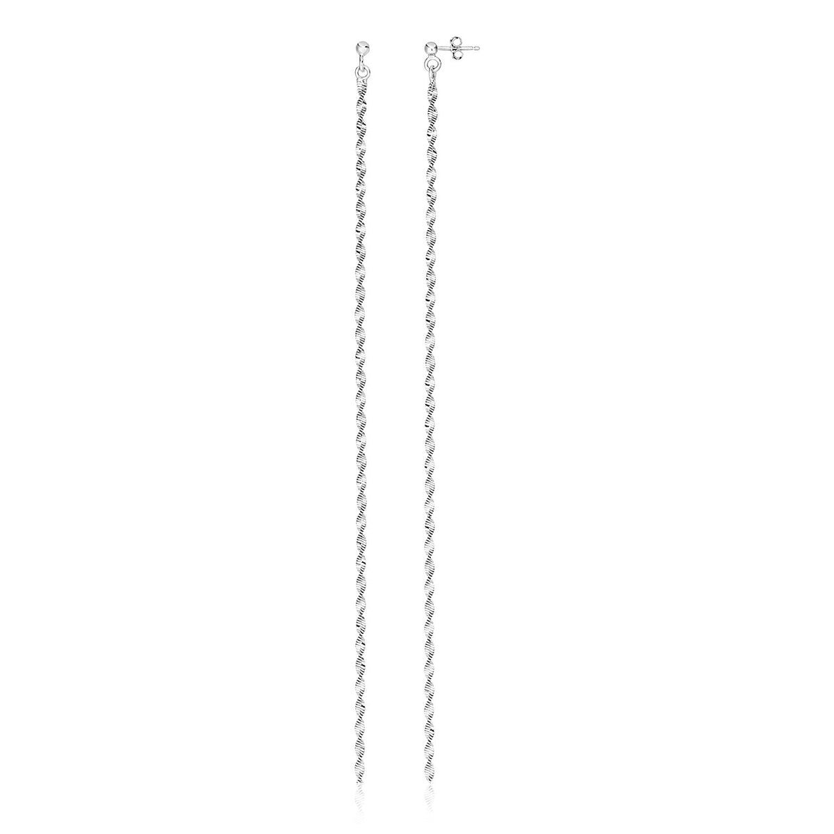 Sterling Silver Dangle Earrings with Textured Ovals