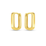 14k Yellow Gold Small Square Huggie Hoops