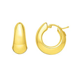 Tapered Electroform Hoop Earrings in 14K Yellow Gold