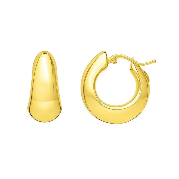 Tapered Electroform Hoop Earrings in 14K Yellow Gold