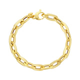 14K Yellow Gold Long Mirror Rolo Link Chain Bracelet (7.30 mm)