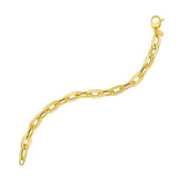 14K Yellow Gold Long Mirror Rolo Link Chain Bracelet (7.30 mm)