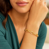 14K Yellow Gold Long Mirror Rolo Link Chain Bracelet (7.30 mm)