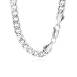 14K White Gold Miami Cuban Semi Solid Chain (7.00 mm)